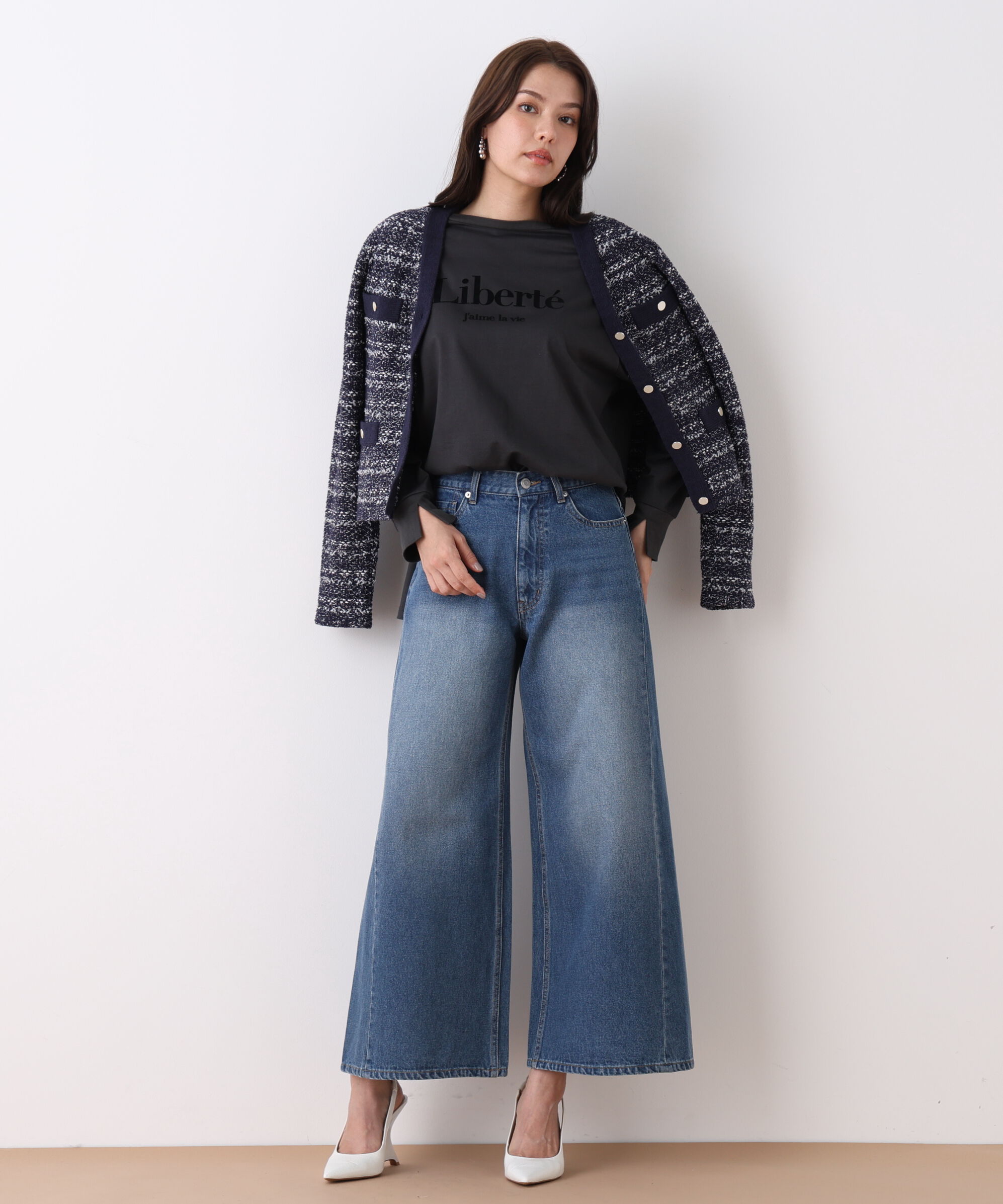  「ブークレーツイードＶネックカーディガン」|その他|