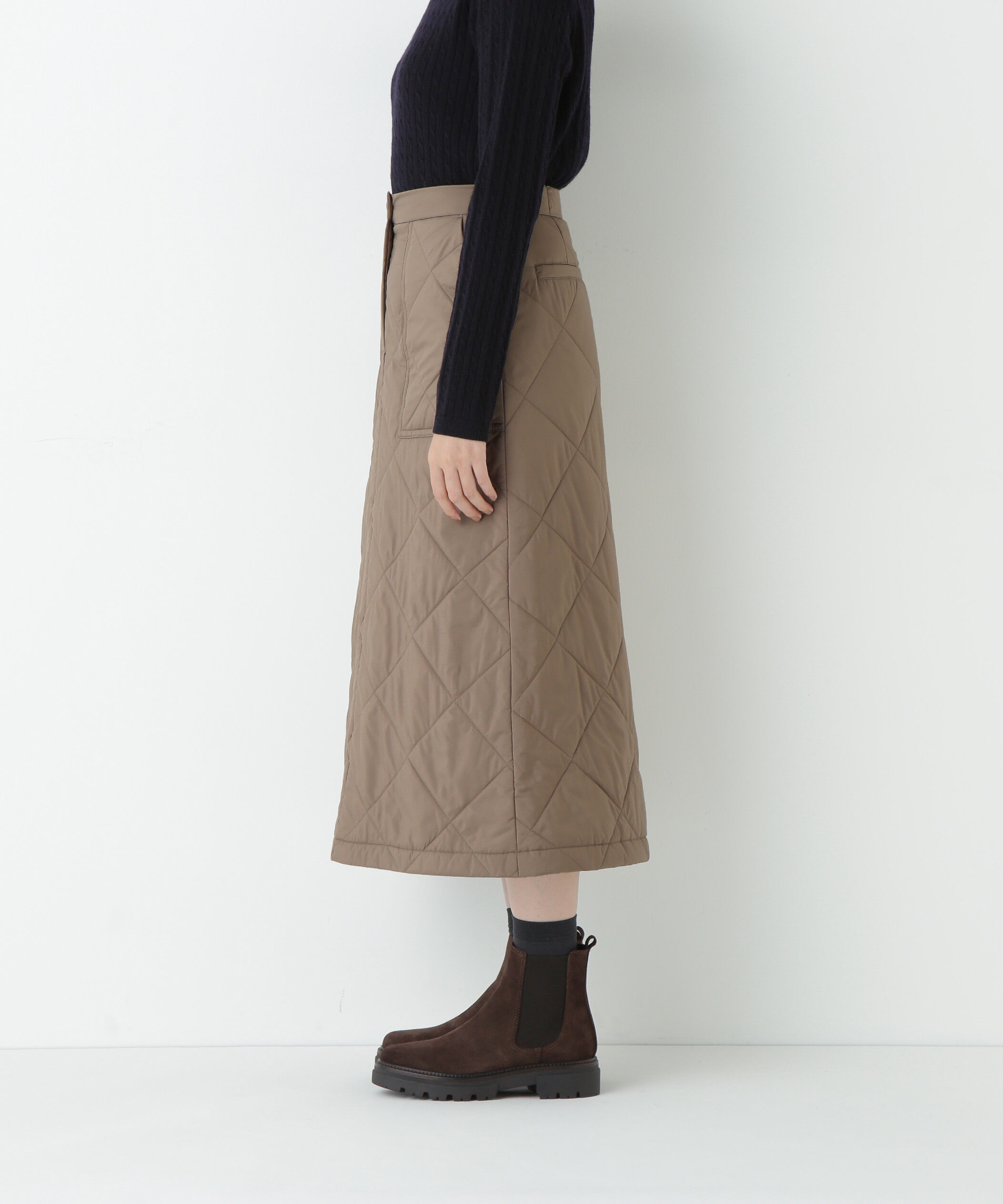  「キルティングベイカーＡラインスカート」|スカート|