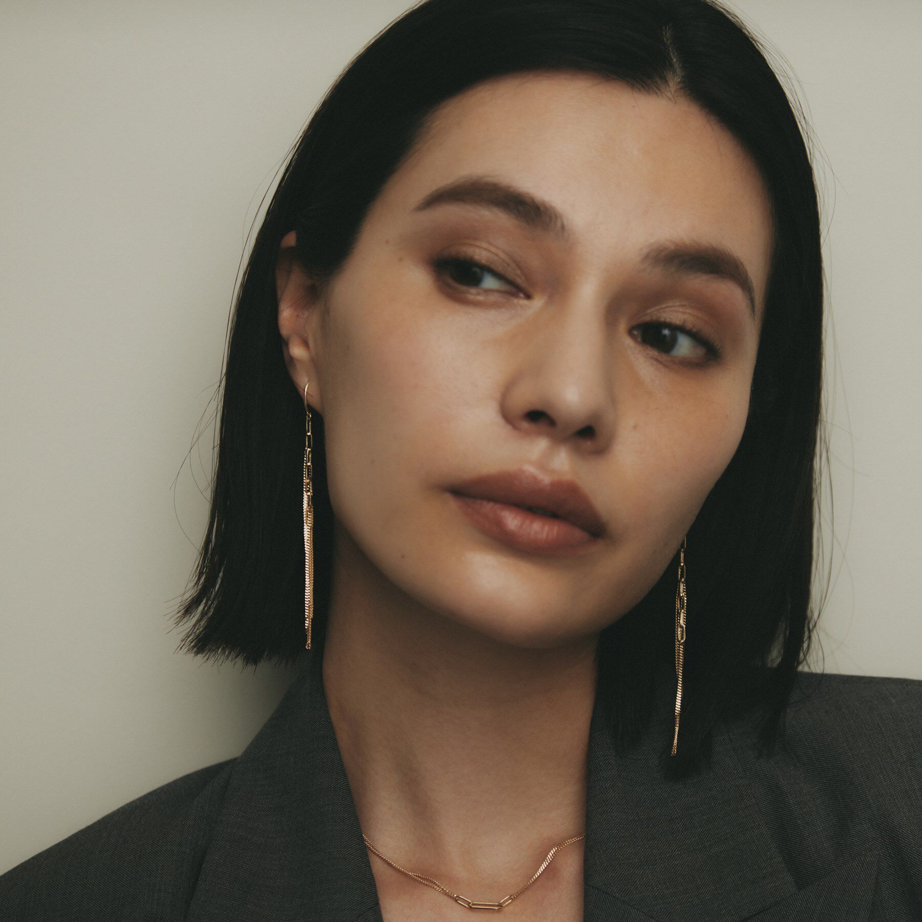 COCOSHNIK「K10中空プリムキヘイフリンジ フックピアス」|ピアス|