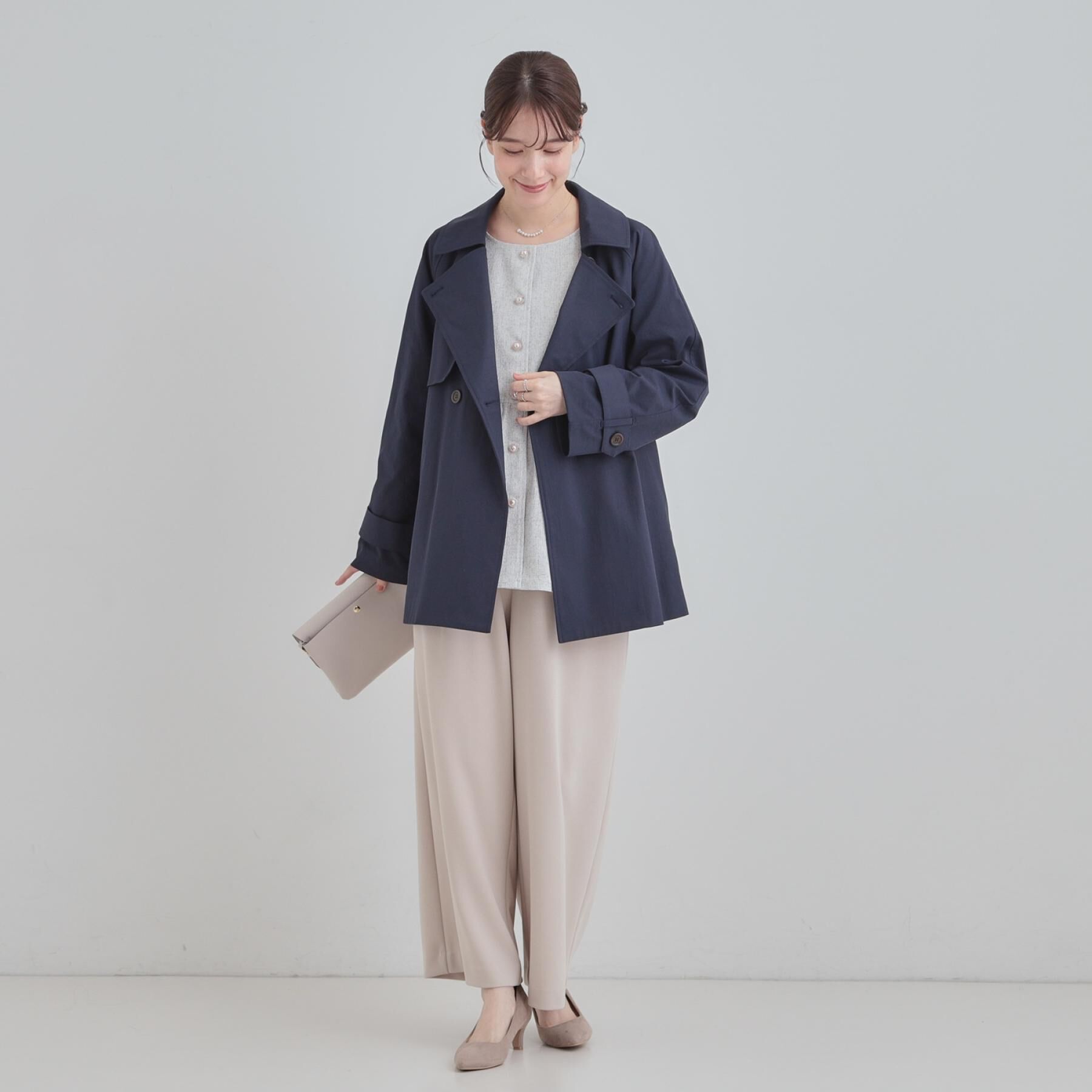 SHOO･LA･RUE「【洗濯機可】時短できちんと見えが叶う フェイクレイヤードブラウス」|シャツ・ブラウス|