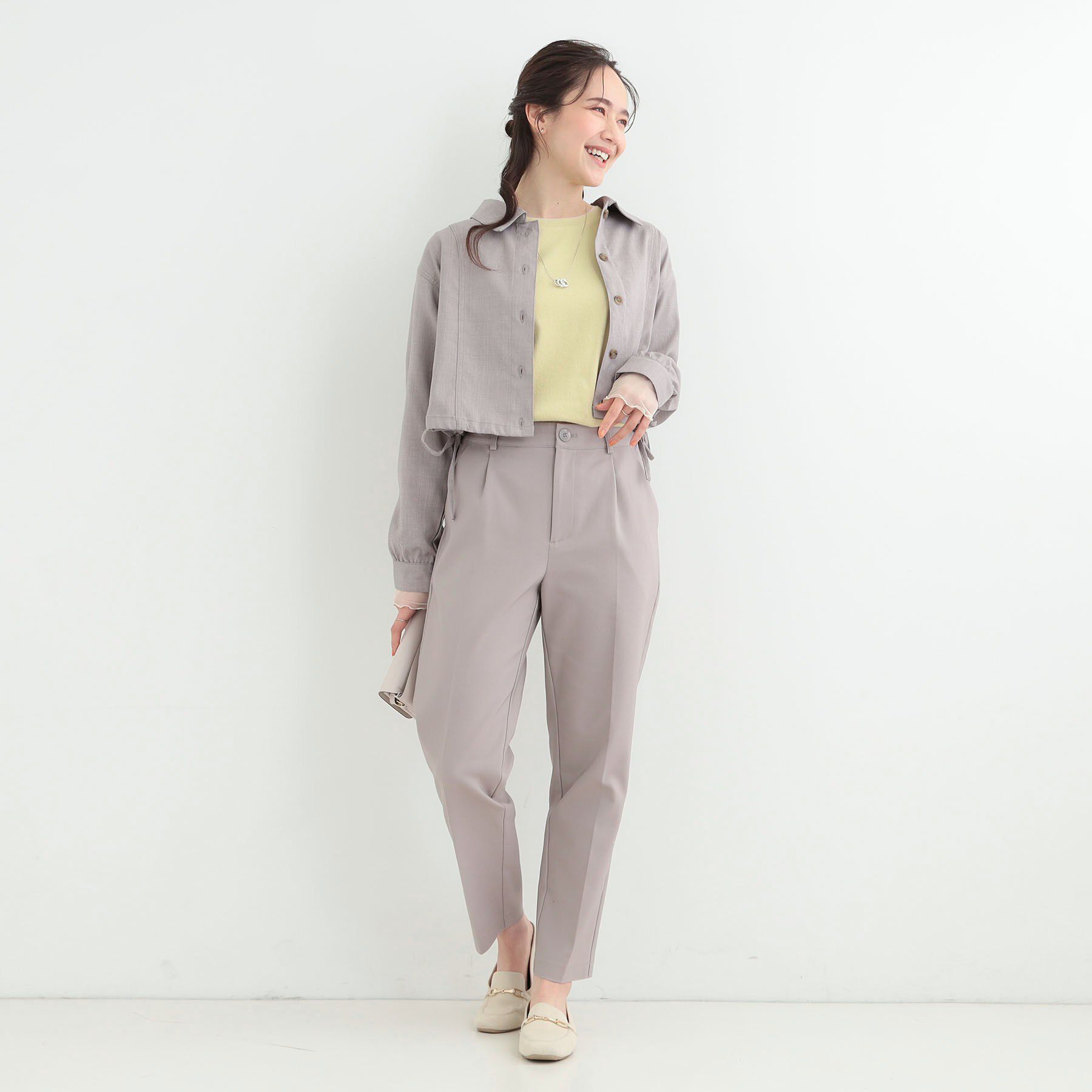 SHOO･LA･RUE「【S-LL】レイヤードスタイルに チュール切替ロンT」|Tシャツ・カットソー|