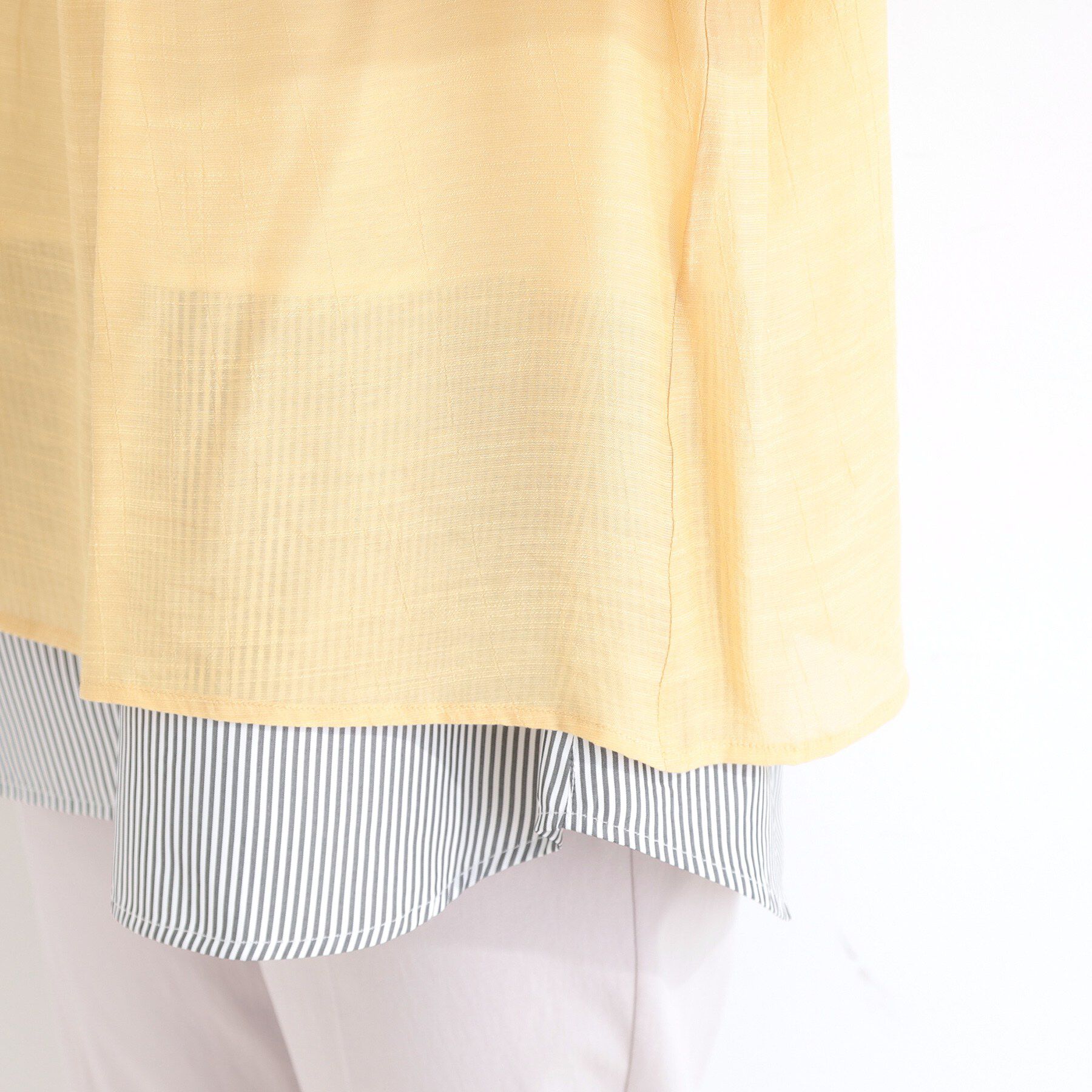 SHOO･LA･RUE「【洗濯機可/S-LL】インせず着られる スラブレイヤードトップス」|Tシャツ・カットソー|