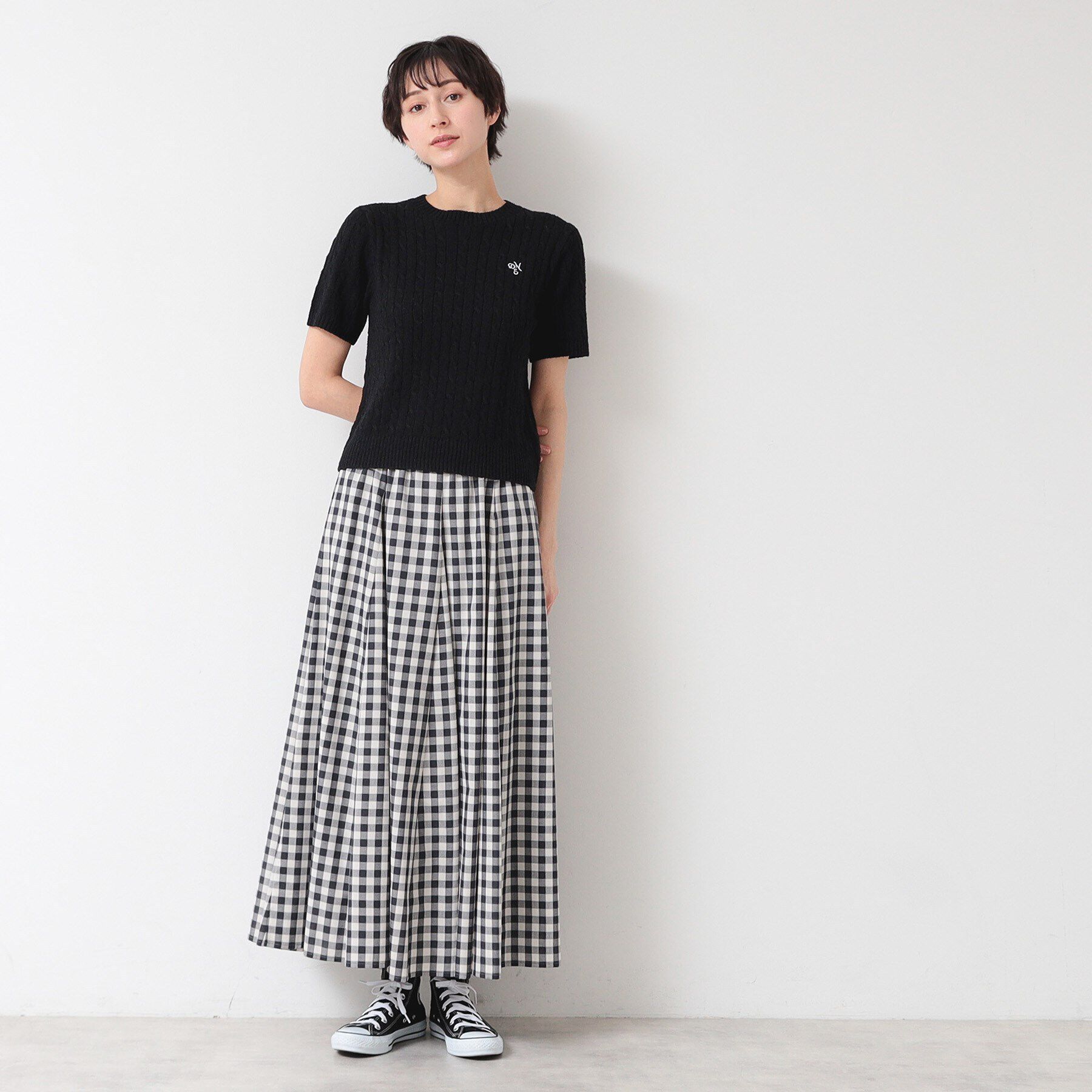 Dessin「【洗える】ケーブルクルーネックニット」|ニット・セーター|