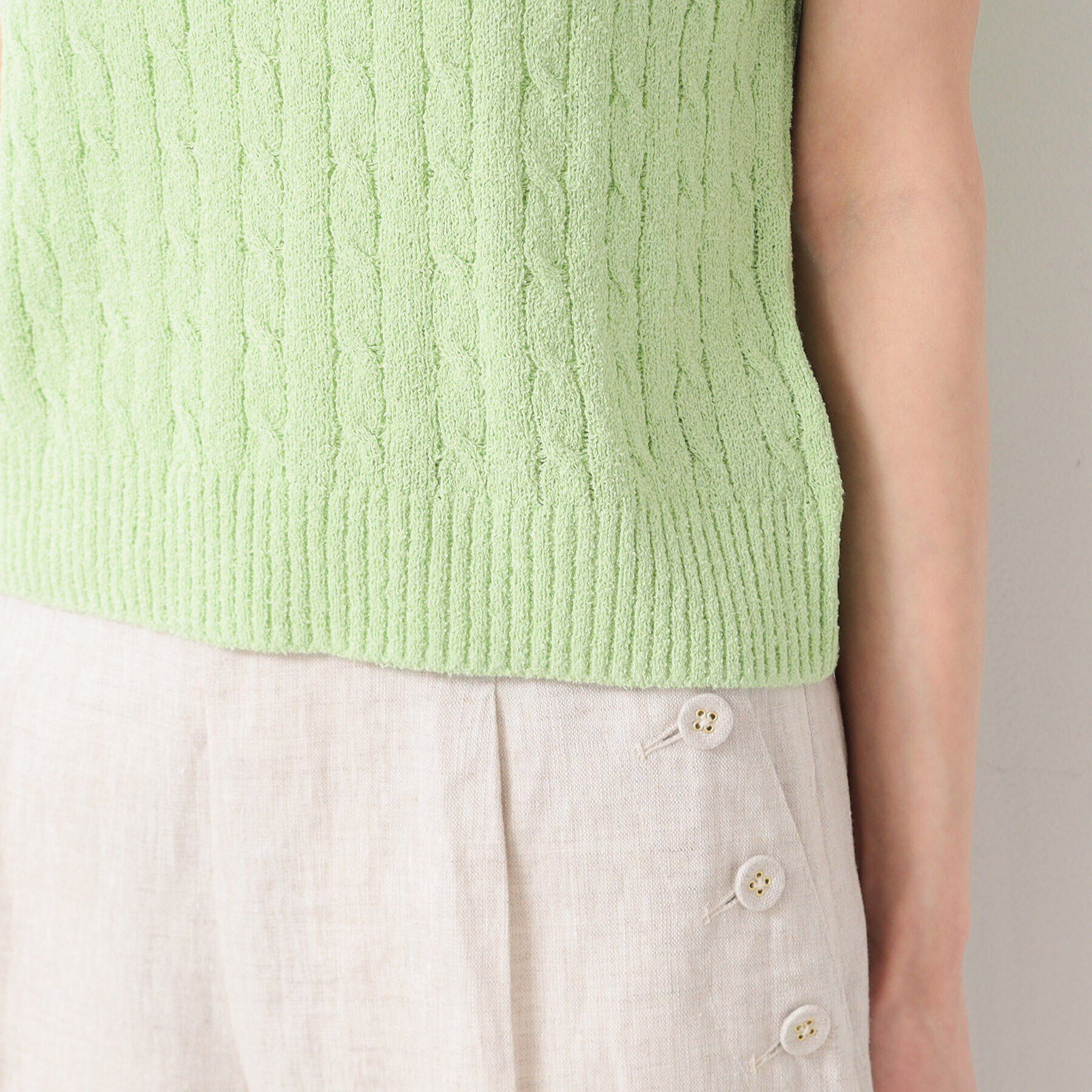 Dessin「【洗える】ケーブルクルーネックニット」|ニット・セーター|