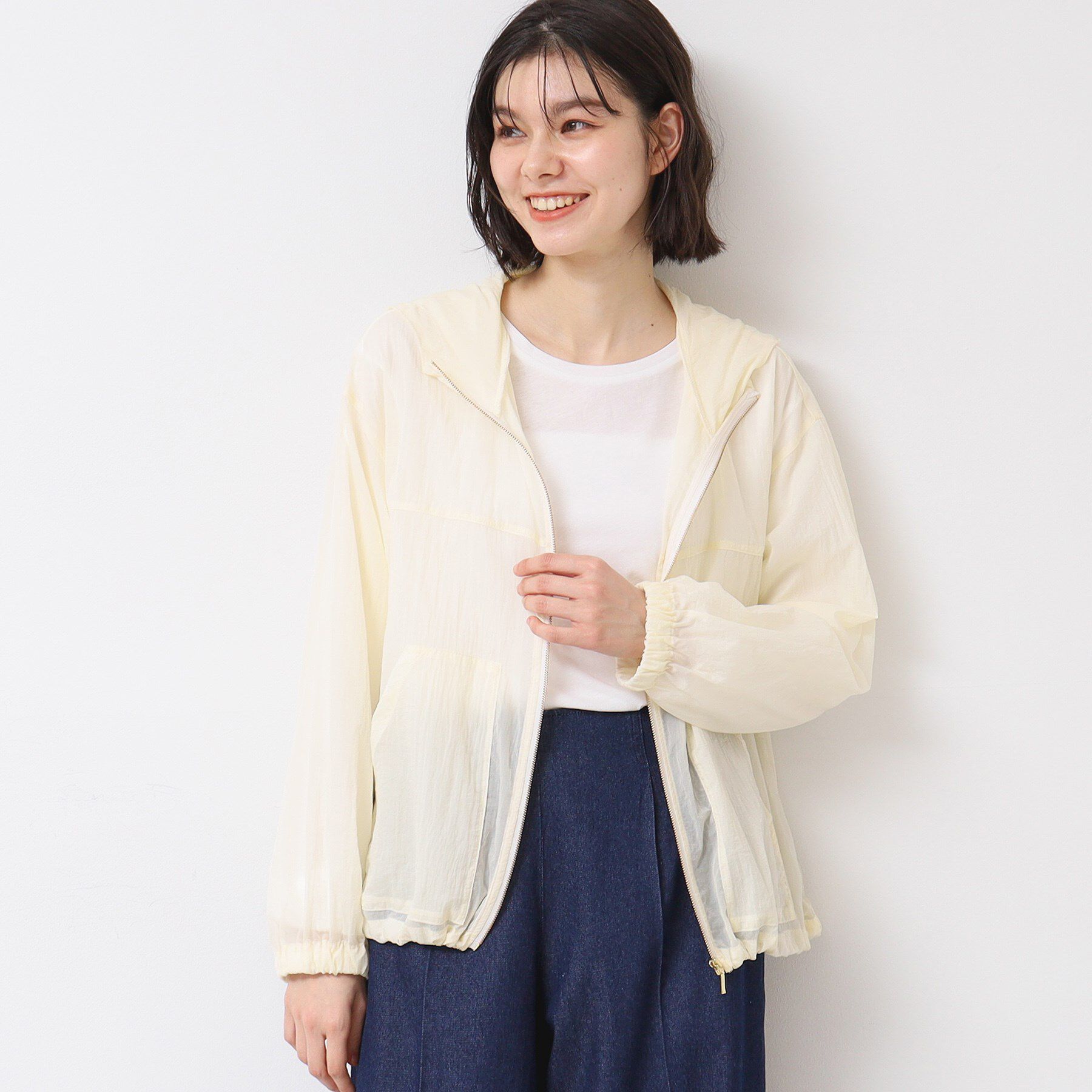 Dessin「【洗える】フーデットシアーブルゾン（S～L）」|ブルゾン・スタジャン|アイボリー(004)