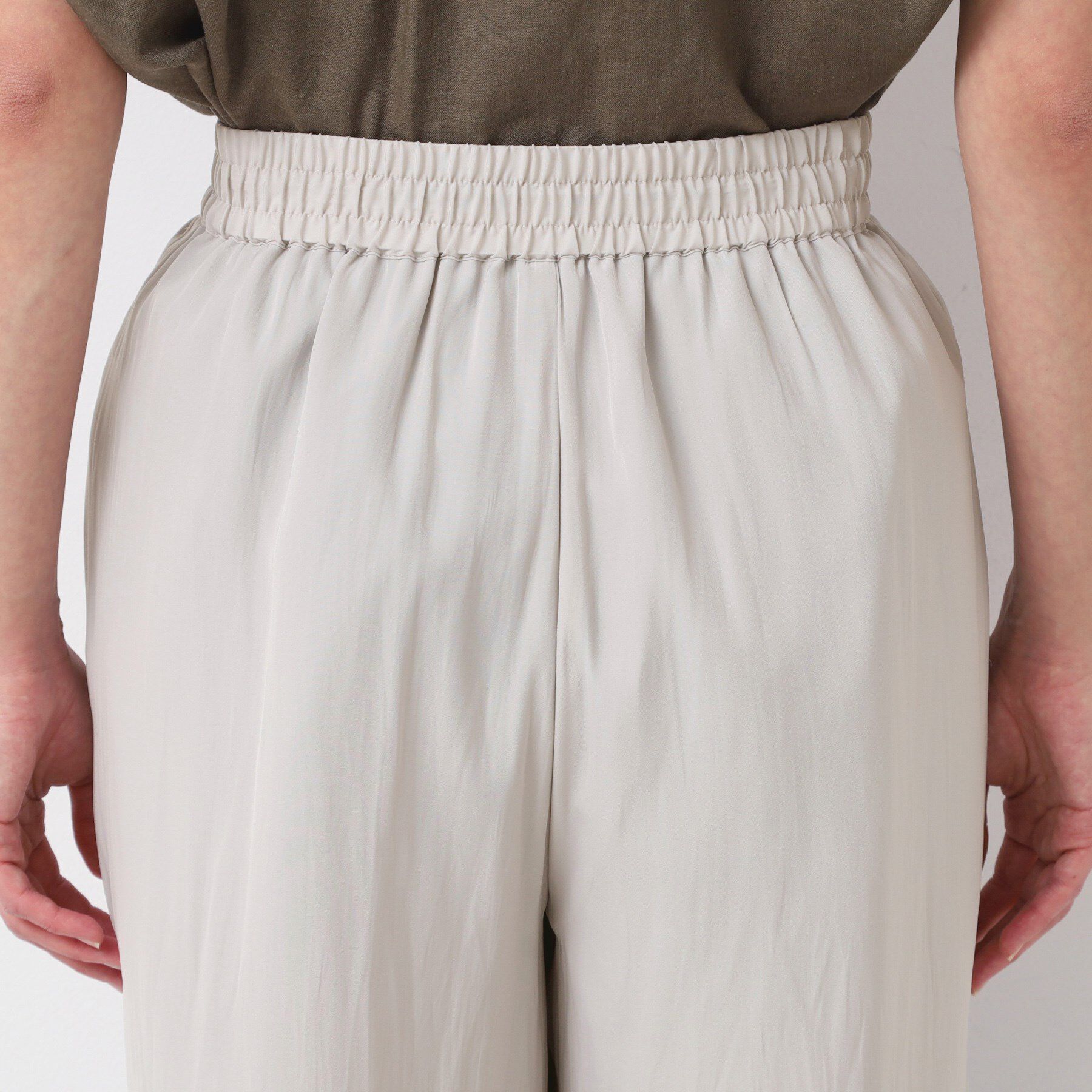 Dessin「【ウエストゴム・洗える】サテンワイドパンツ」|その他|