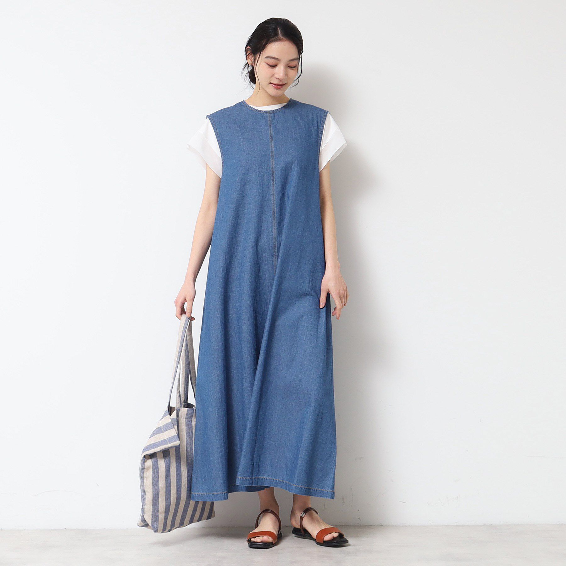 Dessin「【洗える】綿麻デニムワンピース」|ワンピース|