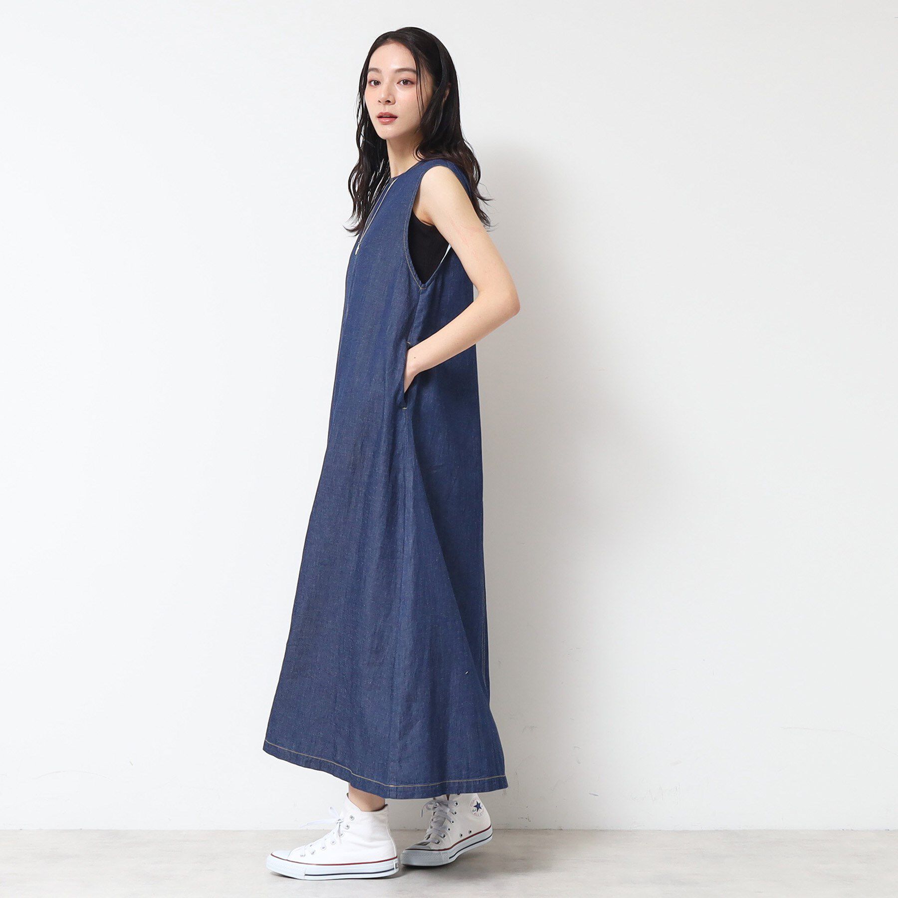 Dessin「【洗える】綿麻デニムワンピース」|ワンピース|