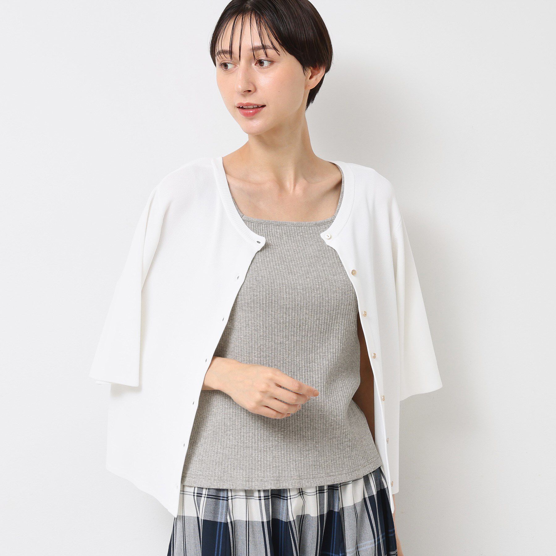 Dessin「【2WAY・洗える】リブタンクトップ」|キャミソール|