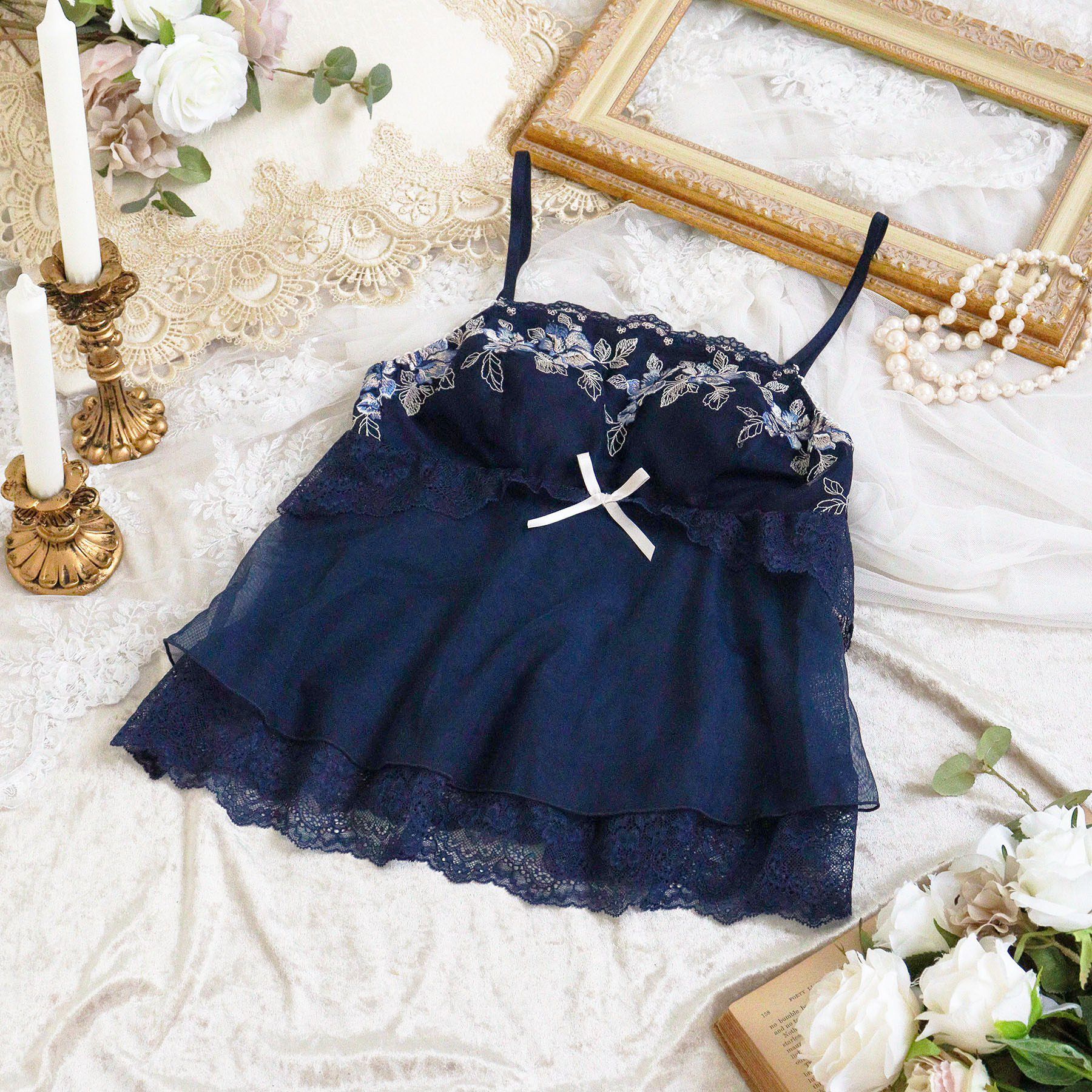 Risa Magli「マルレーン カップ付キャミソール」|キャミソール|ネイビー(094)