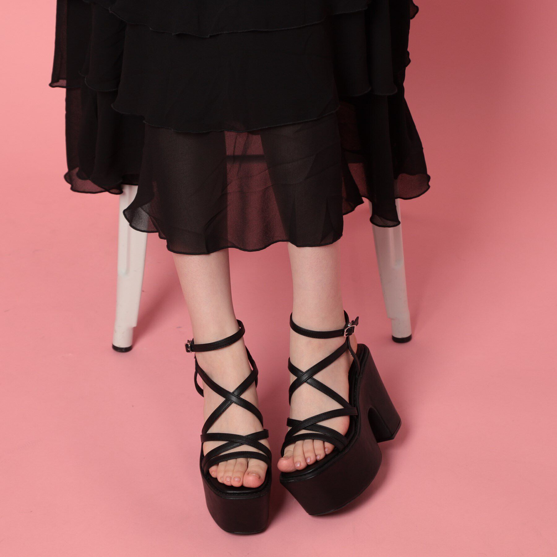 csT&P「厚底レースアップサンダル」|サンダル|