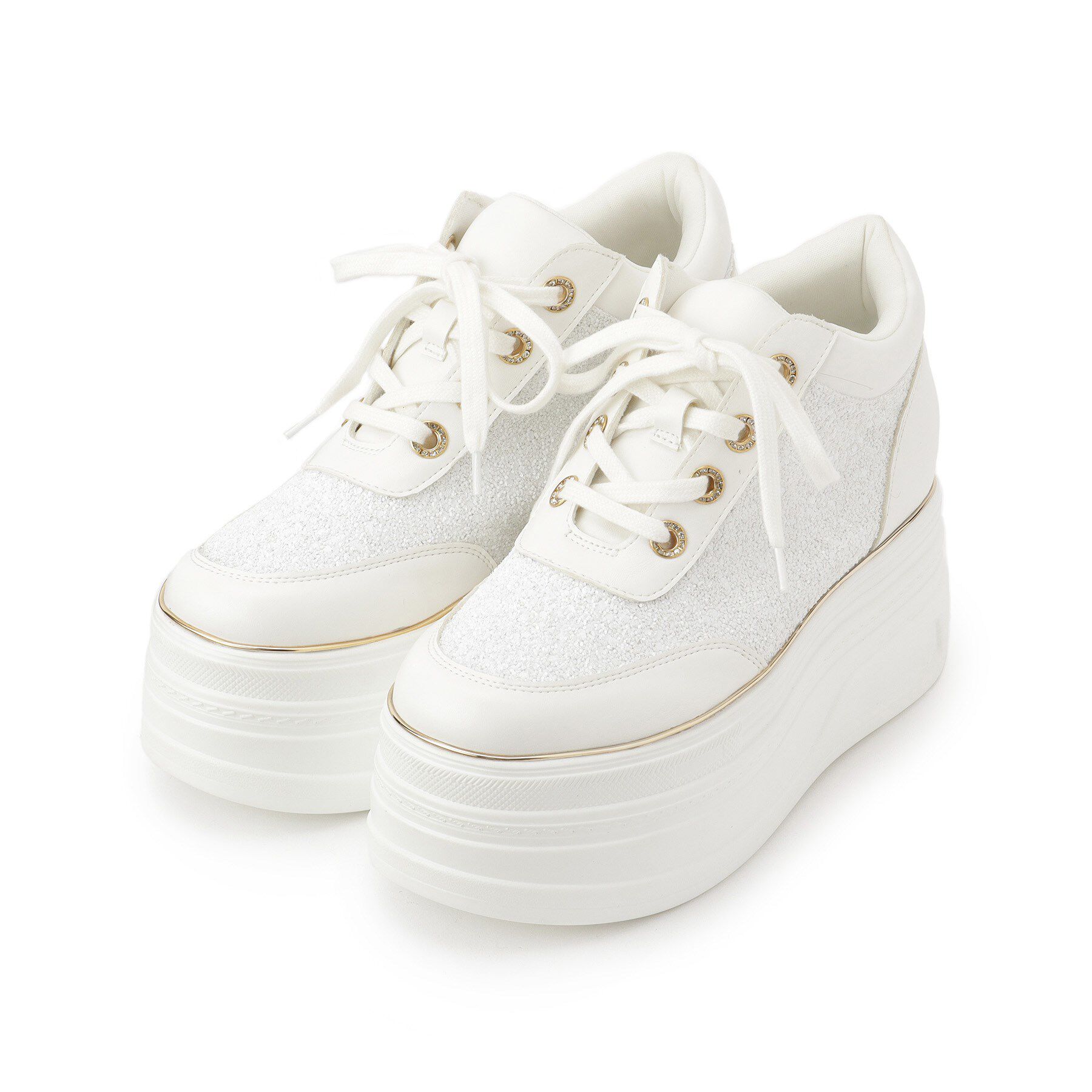 ESPERANZA「ゴールドライン厚底フラットスニーカー」|スニーカー|ホワイト(901)