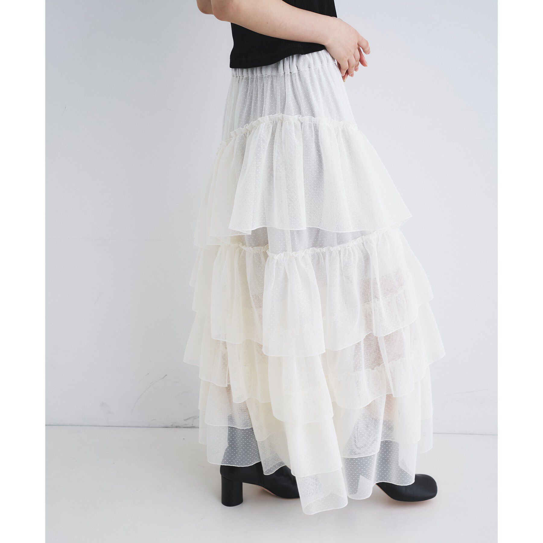 CODE A「M dramatic dot tulle skirt」|スカート|