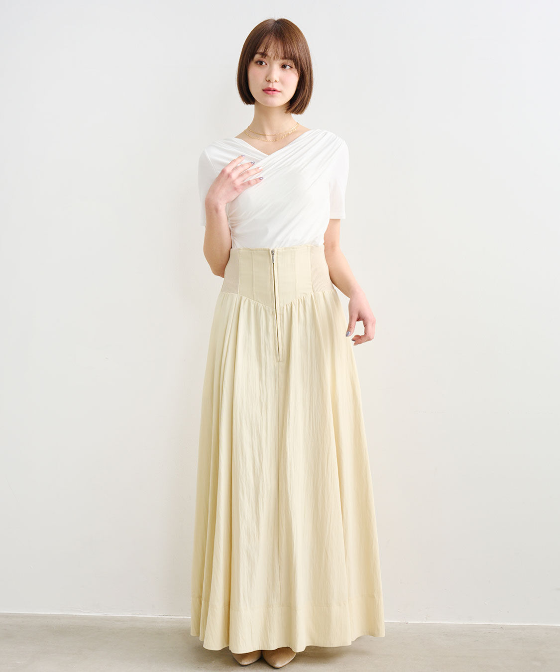 COCO DEAL「コルセットリブフレアスカート」|スカート|