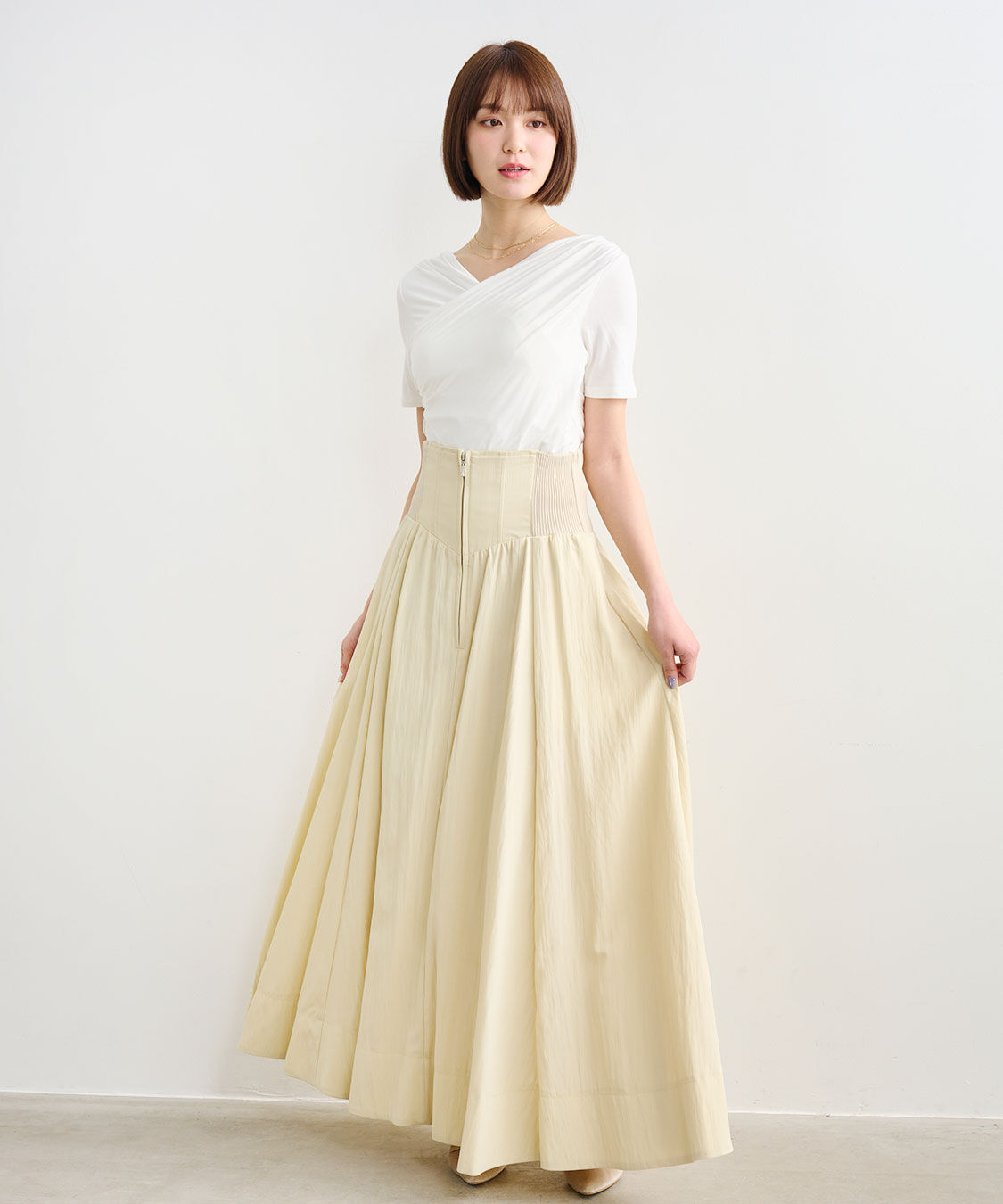 COCO DEAL「コルセットリブフレアスカート」|スカート|