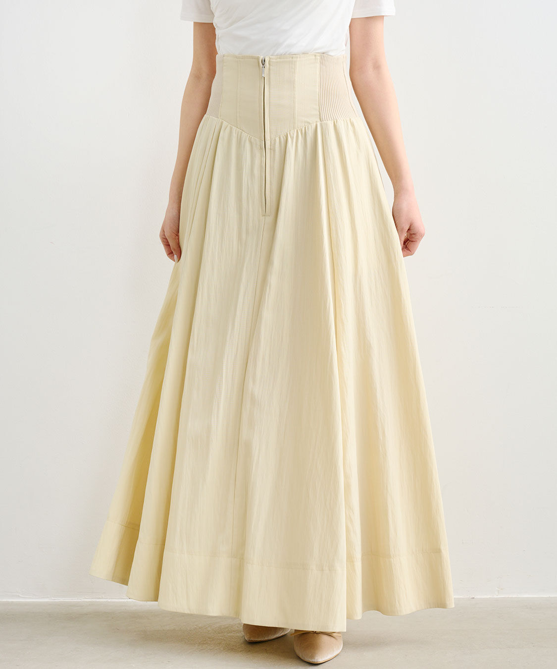 COCO DEAL「コルセットリブフレアスカート」|スカート|