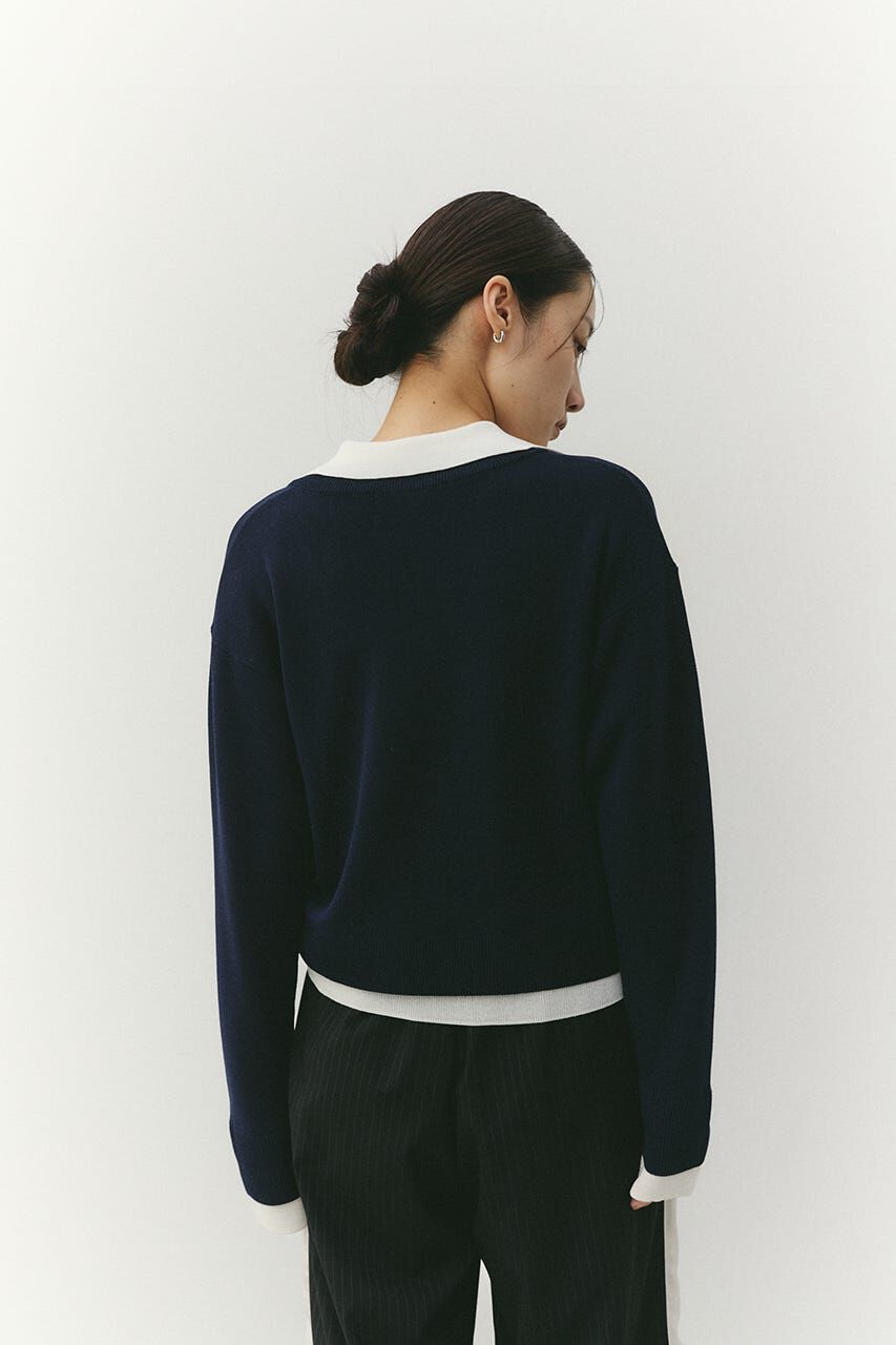 STYLEMIXER「レイヤードポロニットトップ」|ニット・セーター|