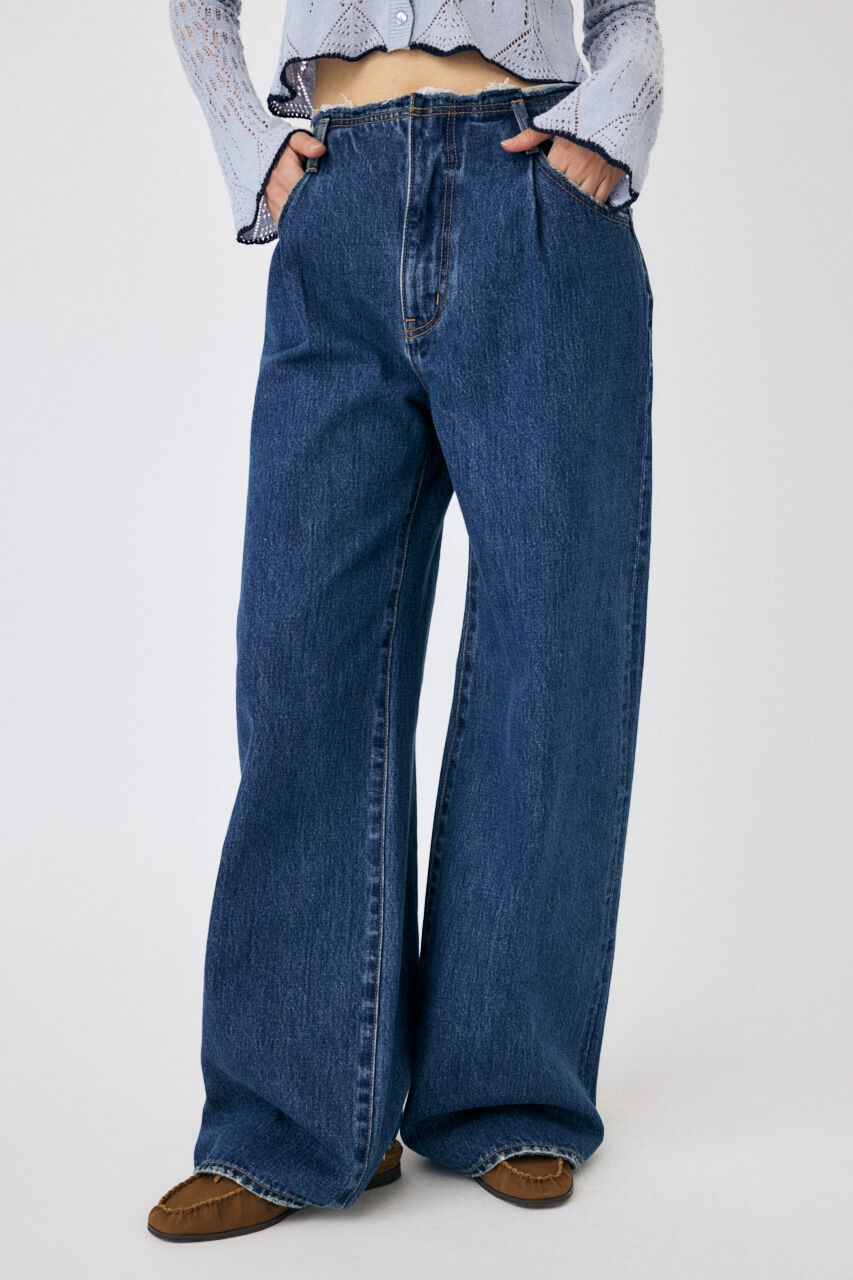 MOUSSY「BELT OFF ストレートデニム」|デニム|BLU