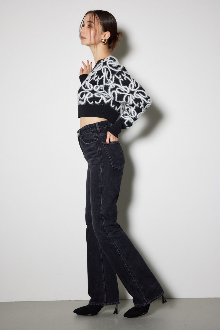 rienda「ShapelyMakeジャストウエストデニムパンツ」|デニム|