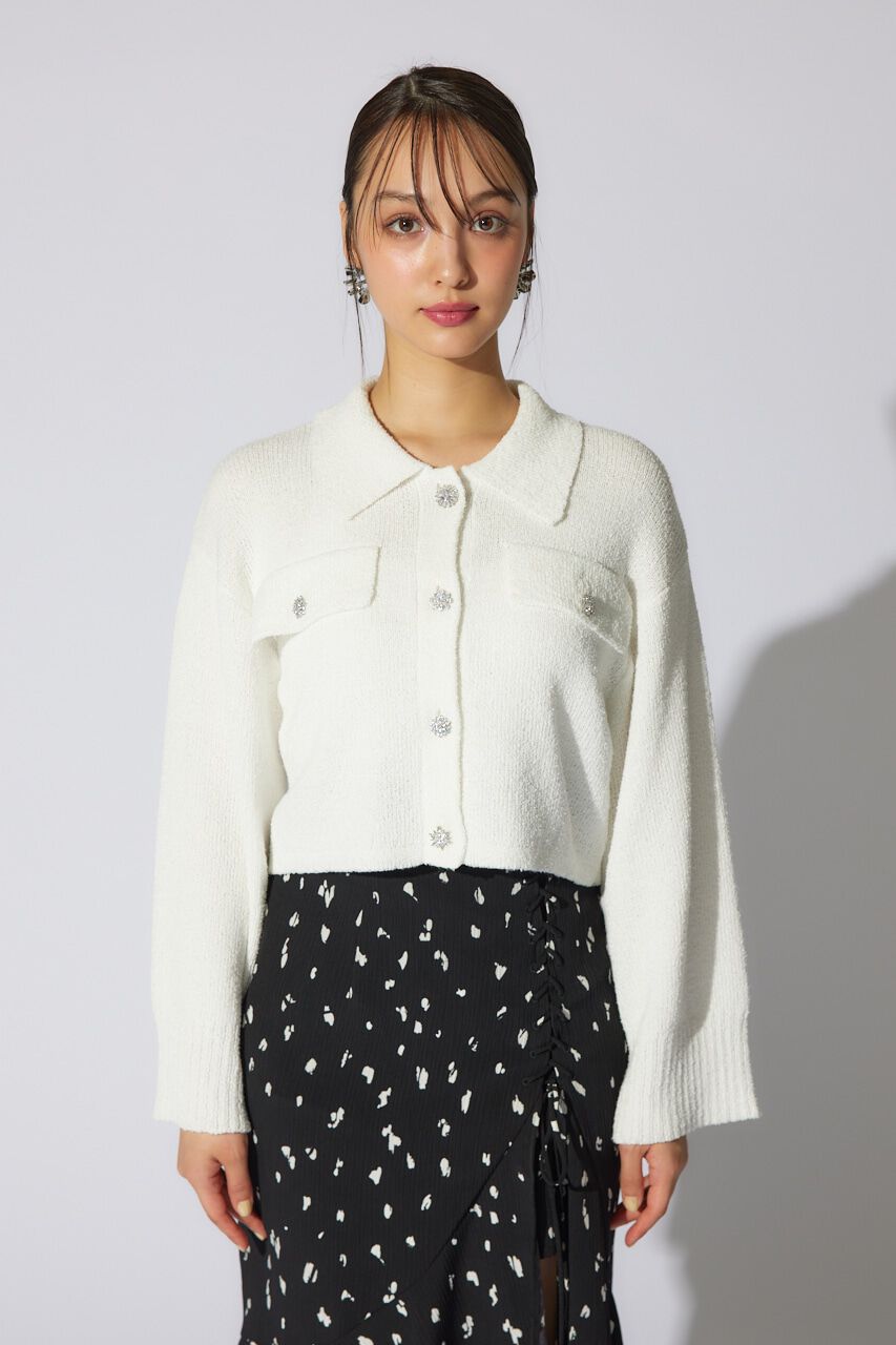 rienda「ビジューニットジャケット」|その他|