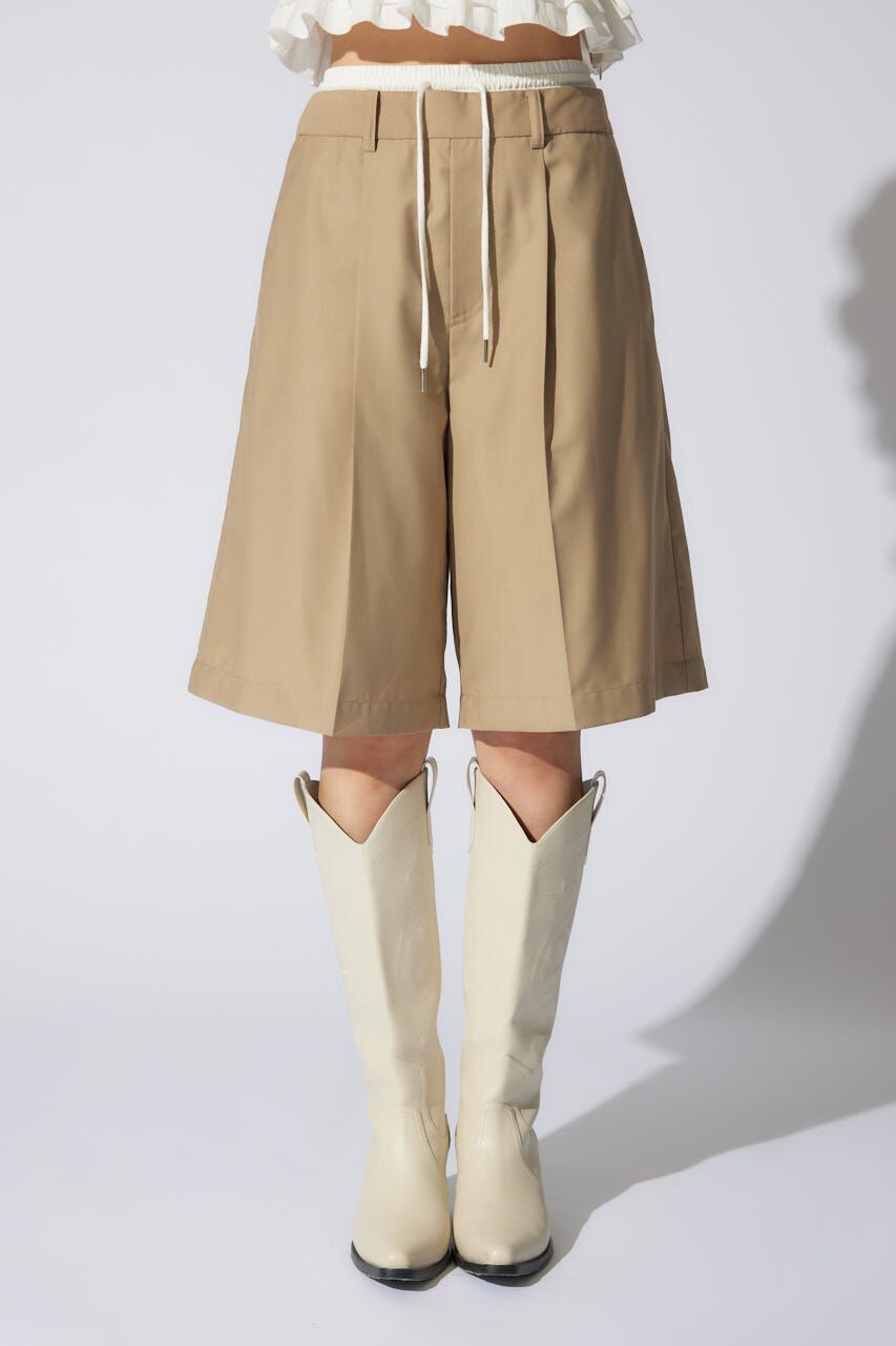 rienda「レイヤードパターンジャストウエストハーフパンツ」|その他|