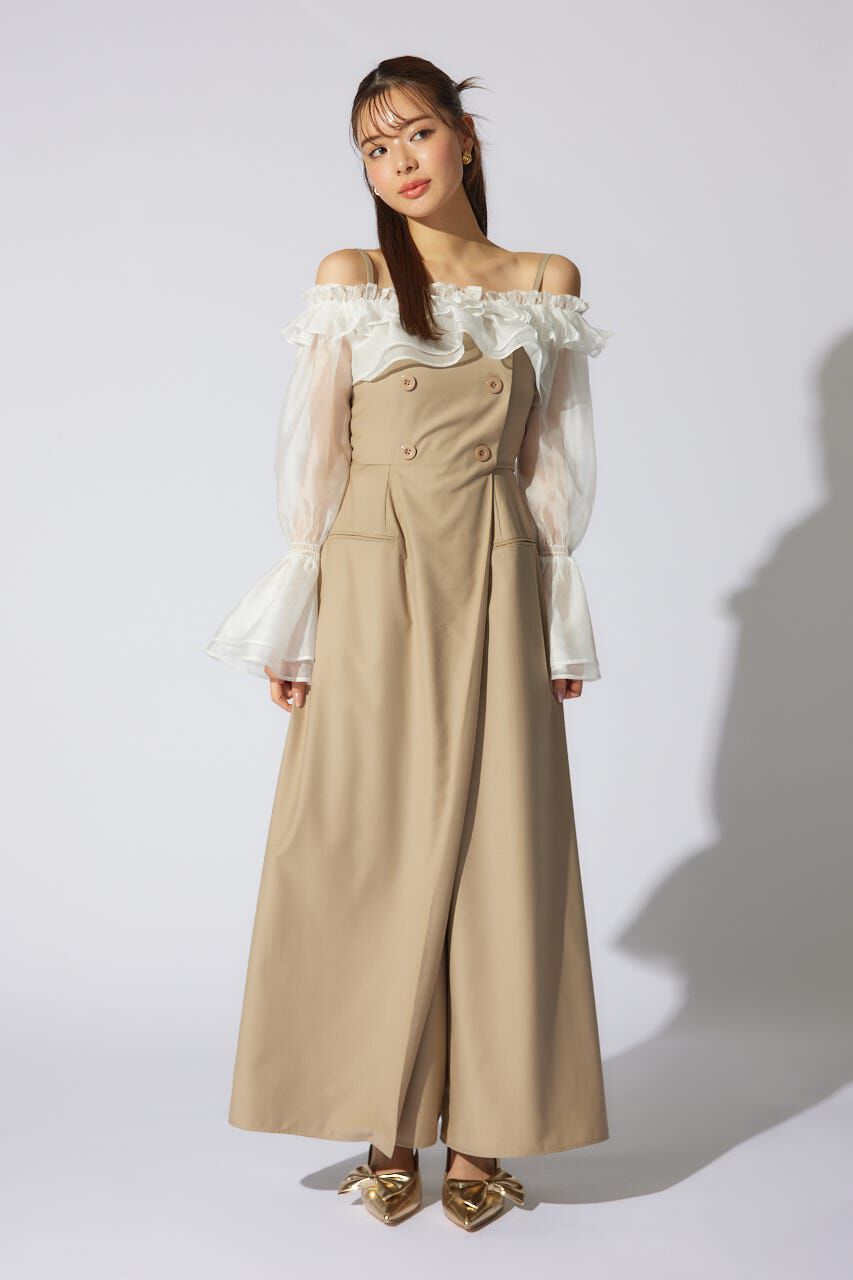 rienda「フリルカーディガンSETロンパース」|ワンピース|