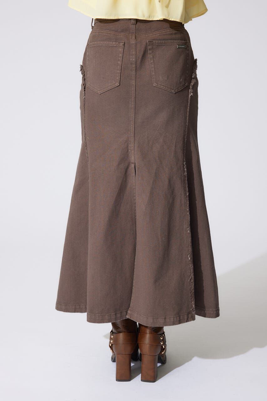 rienda「フリンジマーメイドデニムジャストウエストスカート」|スカート|