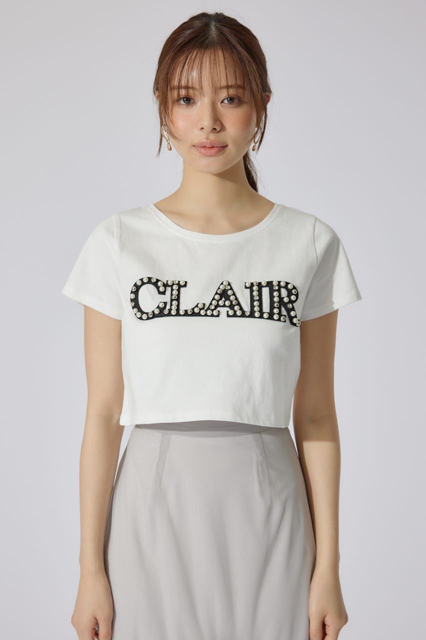 rienda「スランクビジューショートTシャツ」|Tシャツ・カットソー|