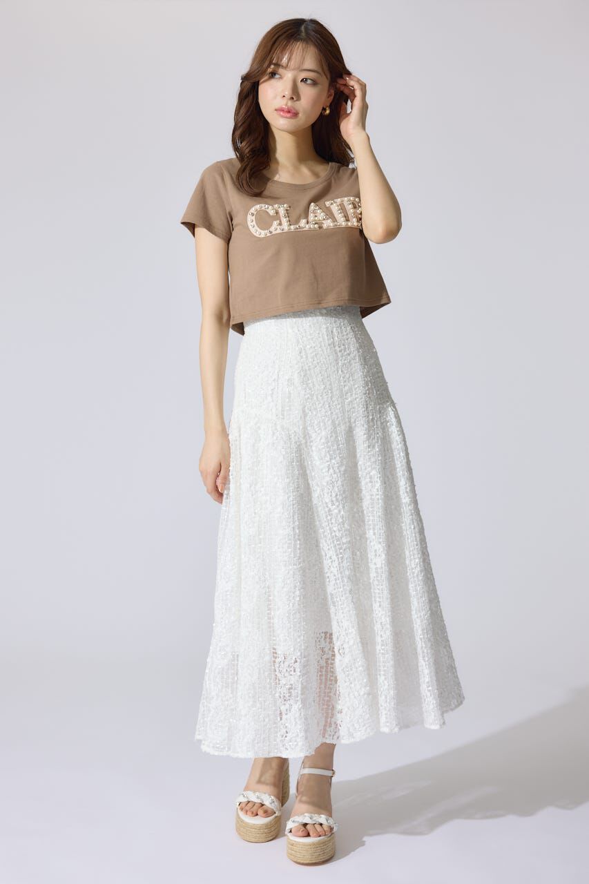 rienda「スランクビジューショートTシャツ」|Tシャツ・カットソー|