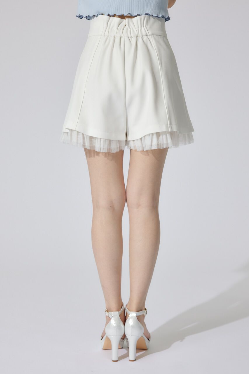 rienda「チュールレイヤードジャストウエストスコートショートパンツ」|その他|