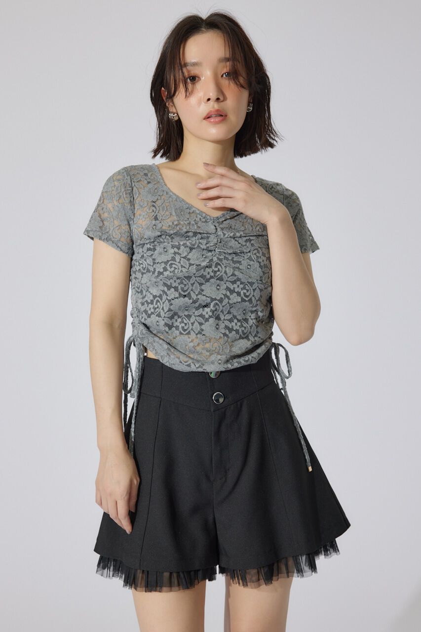 rienda「チュールレイヤードジャストウエストスコートショートパンツ」|その他|
