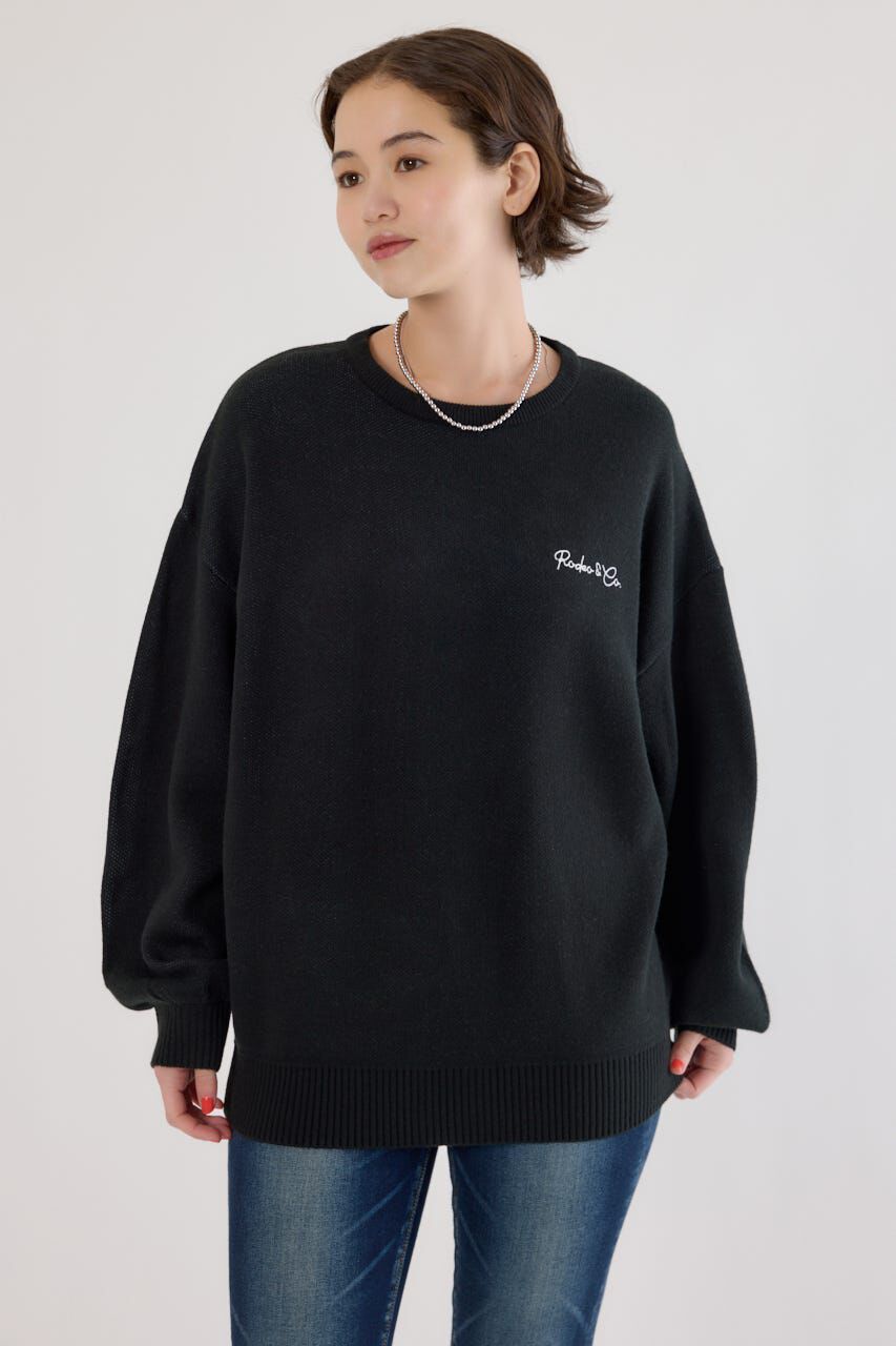 RODEO CROWNS「ロープロゴニットトップス」|ニット・セーター|BLK