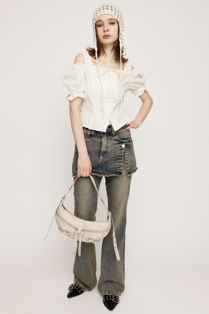 SLY「SHOULDER OPEN SQ PUFF トップス」|シャツ・ブラウス|