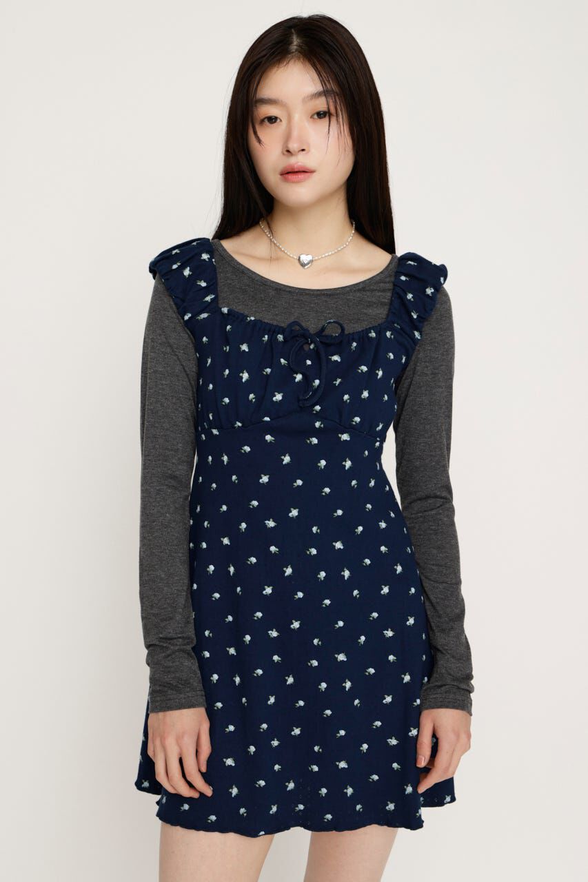 SLY「GATHER FLARE ショートワンピース」|ワンピース|NVY