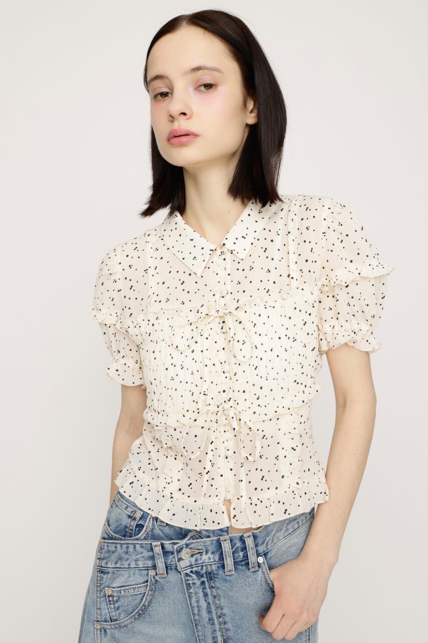 SLY「TINY DOTS FRILL ブラウス」|シャツ・ブラウス|M/WHT7