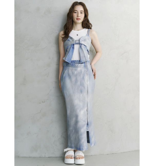 CALNAMUR「GLITTER DENIM ZIP TIGHT SKIRT/グリッターデニムジップタイトスカート」|スカート|