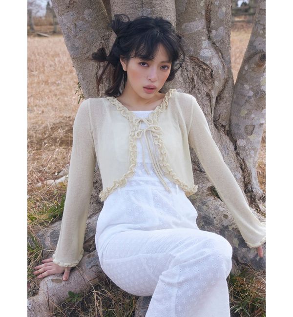 CALNAMUR「フリルカラーカーデ」|ニット・セーター|