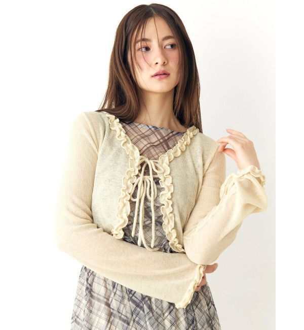 CALNAMUR「フリルカラーカーデ」|ニット・セーター|