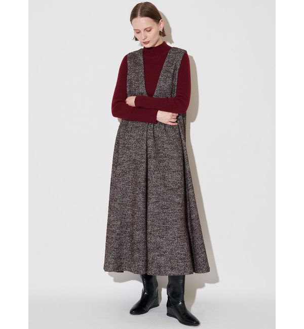 ELENDEEK「TWEED DEEP V NECK OP」|ワンピース|