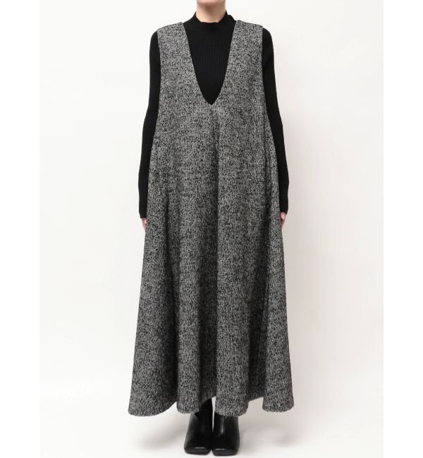 ELENDEEK「TWEED DEEP V NECK OP」|ワンピース|
