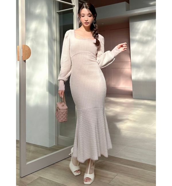 RESEXXY「バイカラーツイードマーメイドワンピース」|ワンピース|