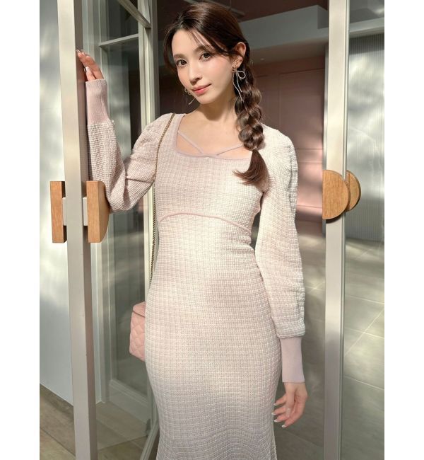 RESEXXY「バイカラーツイードマーメイドワンピース」|ワンピース|