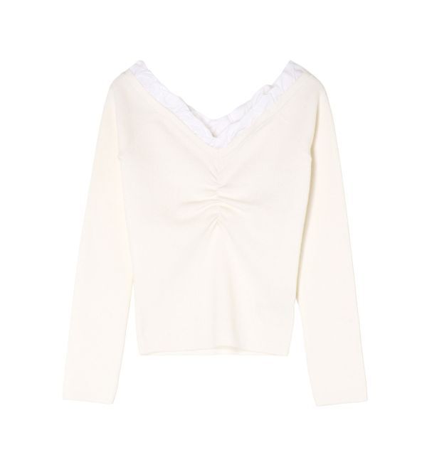 RESEXXY「ホイップフリルVネックニット」|ニット・セーター|