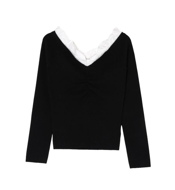RESEXXY「ホイップフリルVネックニット」|ニット・セーター|
