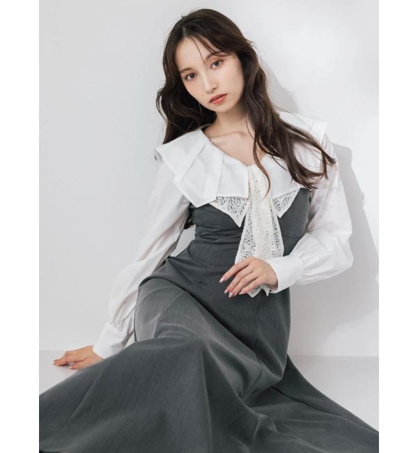 dazzlin「スカーフリボンフレアワンピース」|ワンピース|