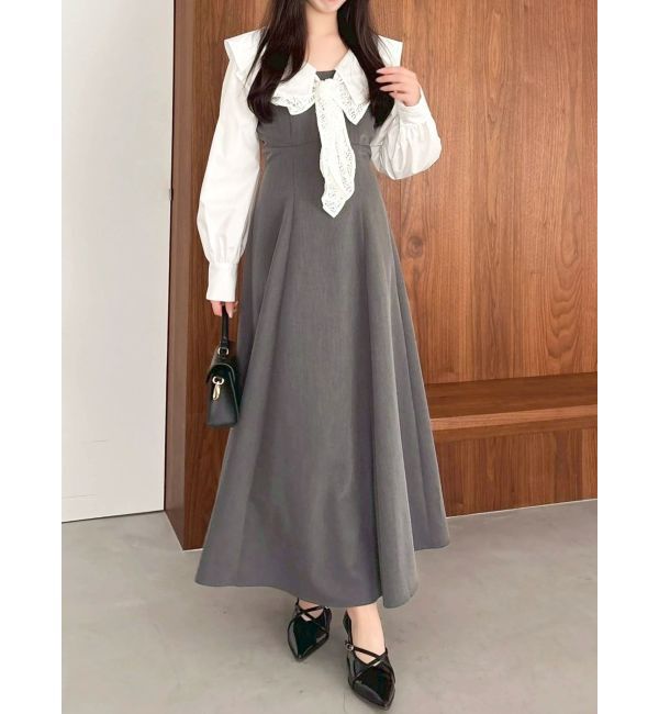 dazzlin「スカーフリボンフレアワンピース」|ワンピース|