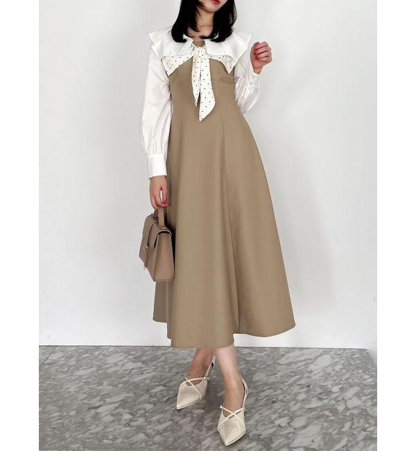 dazzlin「スカーフリボンフレアワンピース」|ワンピース|