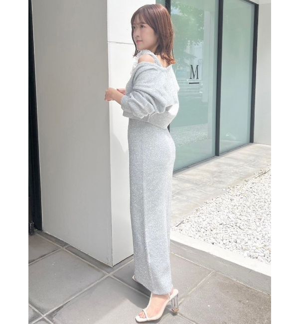 MERCURYDUO「ラメシャギーカーデセットキャミニットワンピース」|ワンピース|