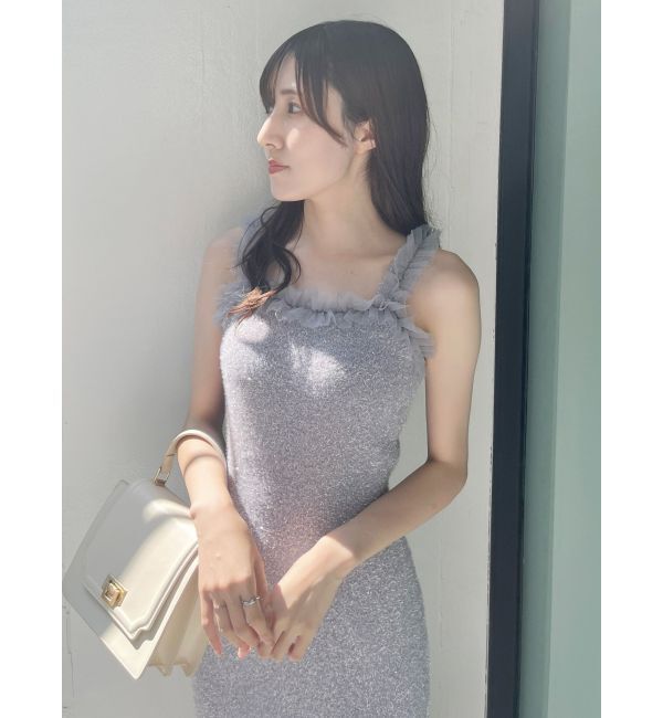 MERCURYDUO「ラメシャギーカーデセットキャミニットワンピース」|ワンピース|