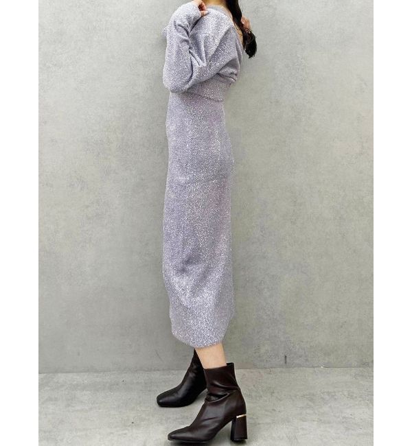 MERCURYDUO「ラメシャギーカーデセットキャミニットワンピース」|ワンピース|